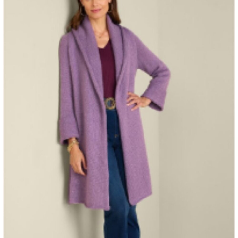Soft Surroundings Womens Mohair Open Knit Cardigan Size S Whimsical Cottagecore